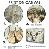 Abstract Antlers Of Moose Head - Brown Moose Wall Art