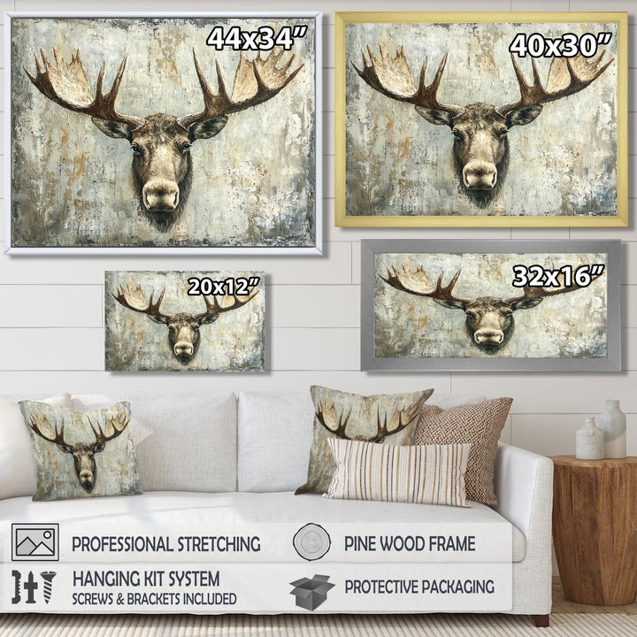Abstract Antlers Of Moose Head - Brown Moose Wall Art