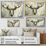 Abstract Antlers Of Moose Head - Brown Moose Wall Art