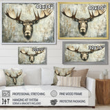 Abstract Antlers Of Moose Head - Brown Moose Wall Art