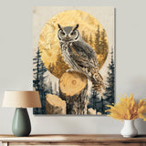 Owl Into Golden Forest Landscape - Owl Wall Art Prints
