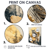 Owl Into Golden Forest Landscape - Owl Wall Art Prints