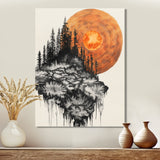 Sunrise Of A Dark Onyx Forest - Orange Owl Wall Art