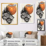 Sunrise Of A Dark Onyx Forest - Orange Owl Wall Art