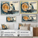 Penguin In A Winter Landscape - Penguin Framed Canvas Art
