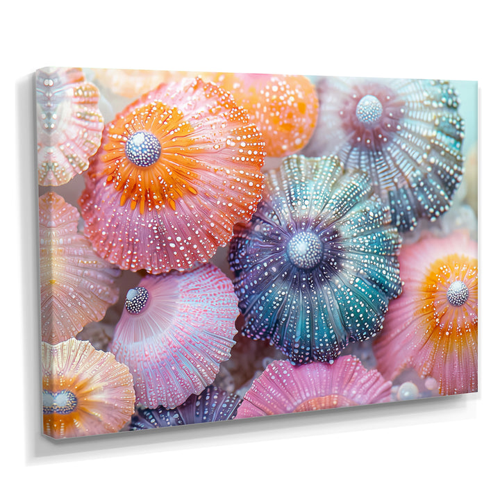 Colorful Sea Urchin In Coral Parade - Sea Urchin Living Room Wall Art