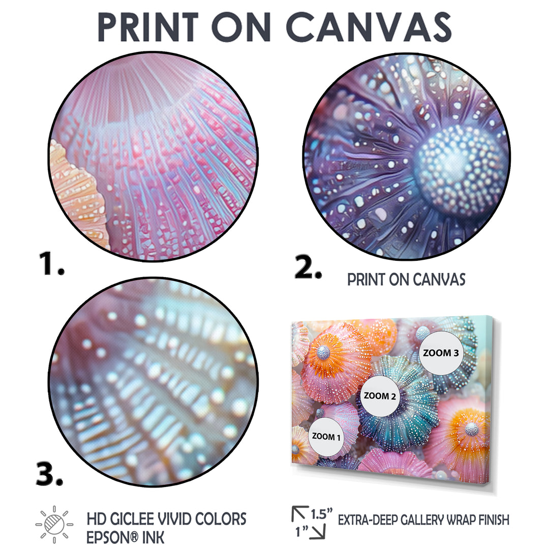 Colorful Sea Urchin In Coral Parade - Sea Urchin Living Room Wall Art