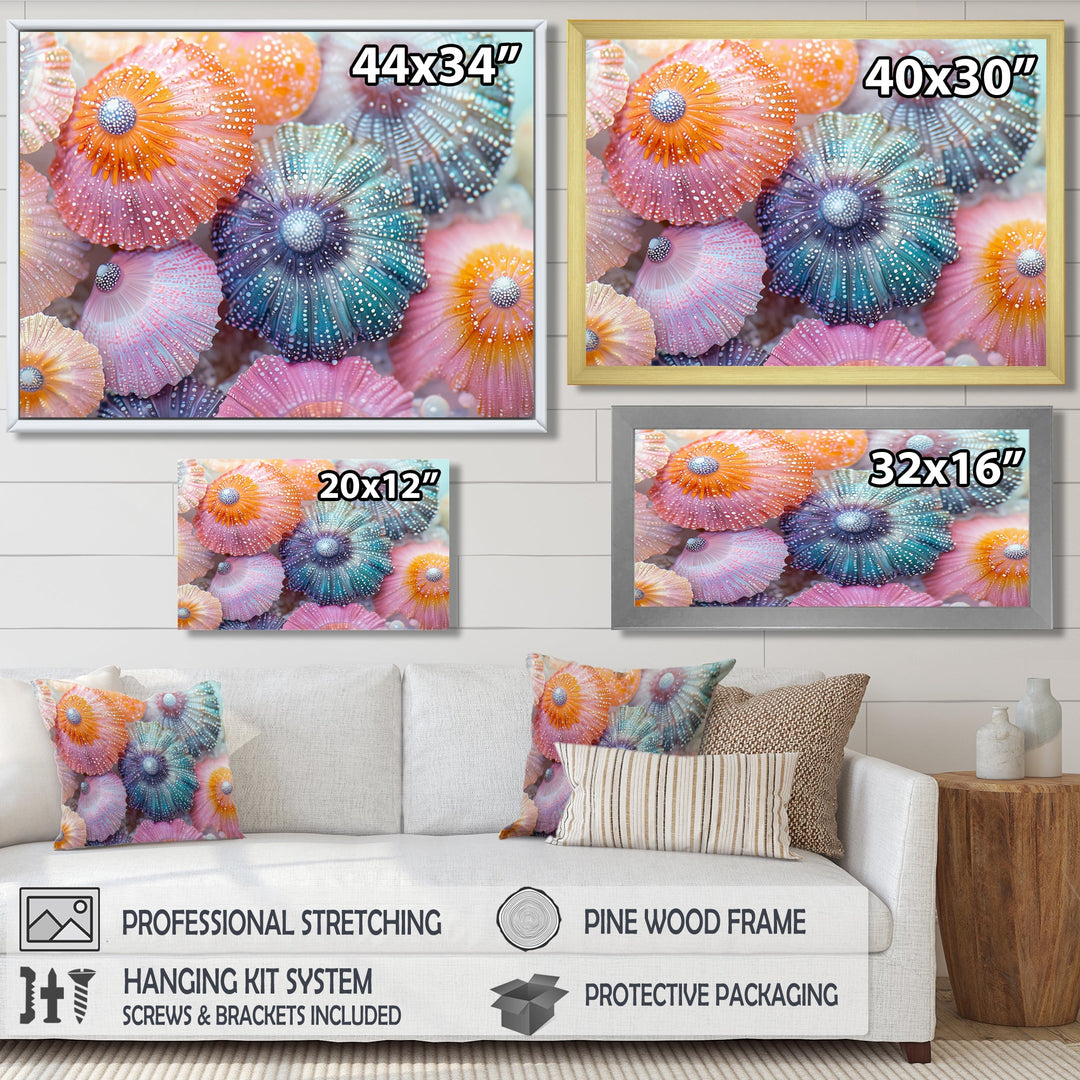 Colorful Sea Urchin In Coral Parade - Sea Urchin Living Room Wall Art