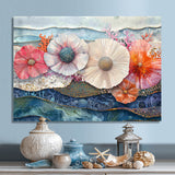 Colorful Sea Urchin And Flower Serenade - Sea Urchin Canvas Wall Art