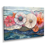 Colorful Sea Urchin And Flower Serenade - Sea Urchin Canvas Wall Art