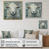 Ewes Gaze Of Sheep Portrait - Sheep Canvas Wall Art