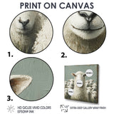Minimalism Ewes Gaze Of Sheep Family Portrait - Sheep Canvas Wall Art