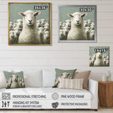 Minimalism Ewes Gaze Of Sheep Family Portrait - Sheep Canvas Wall Art