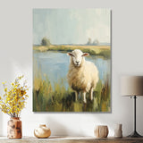 Sheep By The Pond With Gentle Breeze - Sheep Wall Art Prints