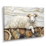 Golden Marbled Sheep A Wooden River - Sheep Wall Decor