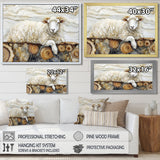Golden Marbled Sheep A Wooden River - Sheep Wall Decor