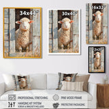Sheep Portrait At The Barn - Sheep Canvas Wall Art