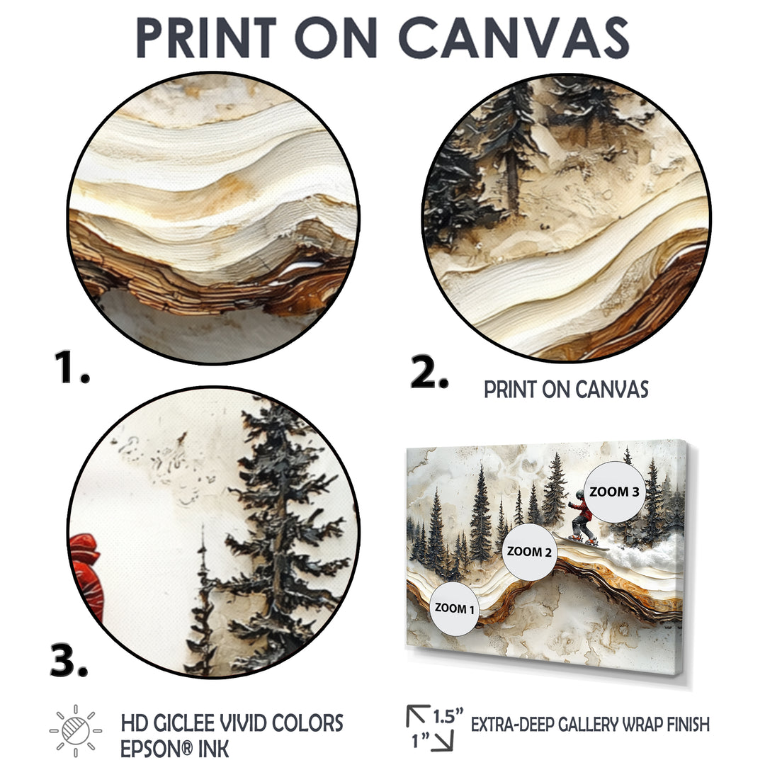 Crystal Snowboard Carve The Slopes I - Skiing Canvas Wall Art