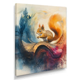Abstract Vivid Squirrel At The Mountain On Slide - Squirrel Living Room Wall Art