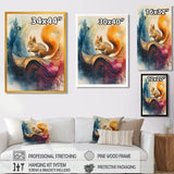 Abstract Vivid Squirrel At The Mountain On Slide - Squirrel Living Room Wall Art