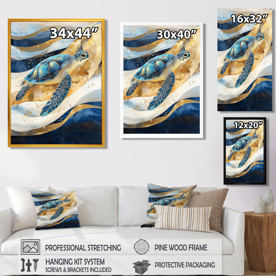 Abstract Waves Of Turtle Trails - Turtle Home Decor Art