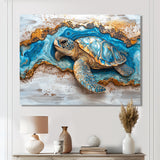 Turtle On Beach Landscape Collage - Turtle Wall Decor