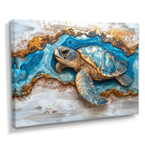 Turtle On Beach Landscape Collage - Turtle Wall Decor
