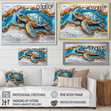 Turtle On Beach Landscape Collage - Turtle Wall Decor
