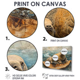 Canadian Walrus Family On A Top Of Wood Slide - Grey Walrus Wall Art