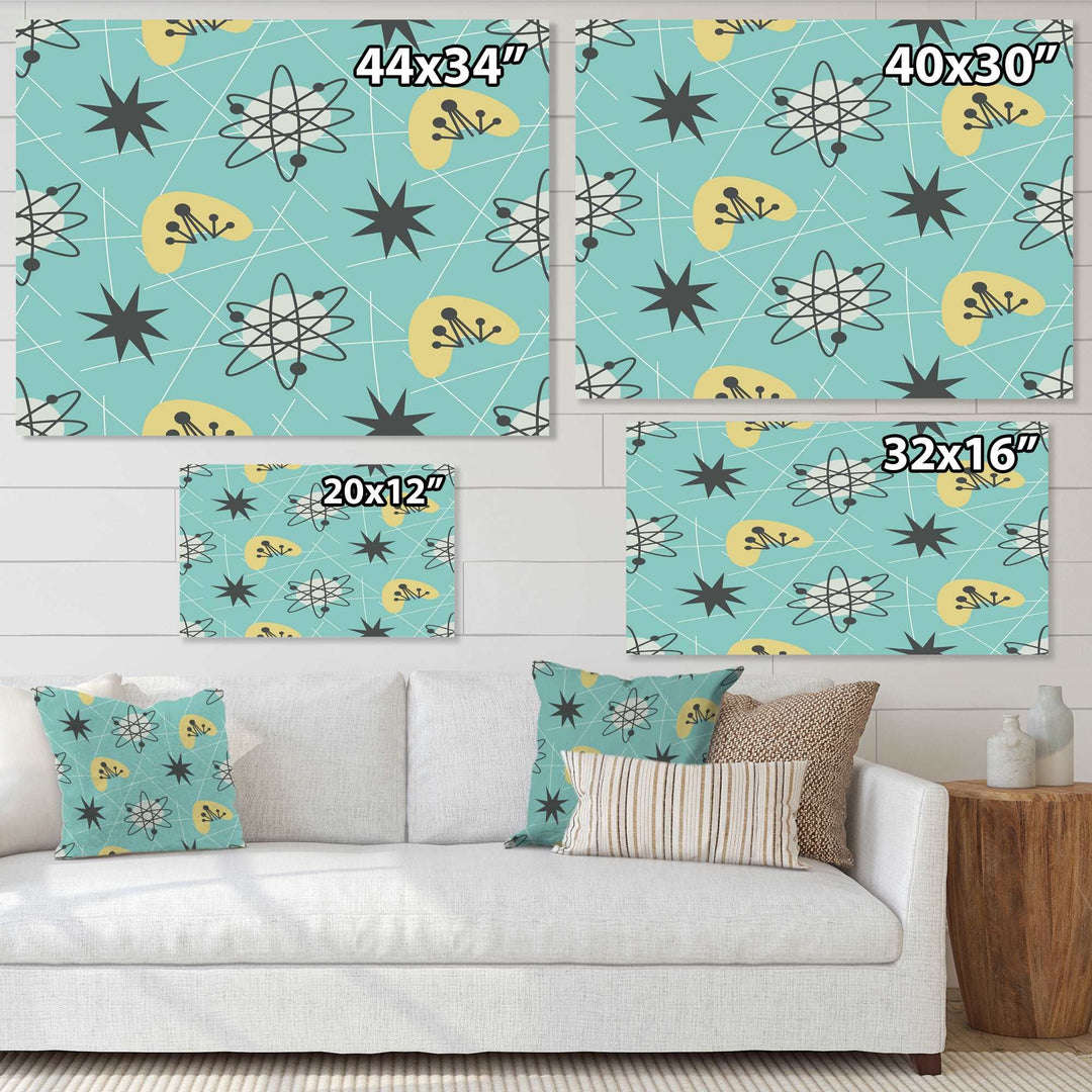 1950 Retro Pattern I Framed Print Matte White - 1.5" Width
