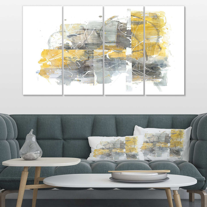 Moving In and Out of Traffic II Yellow Grey - Multi-Panels