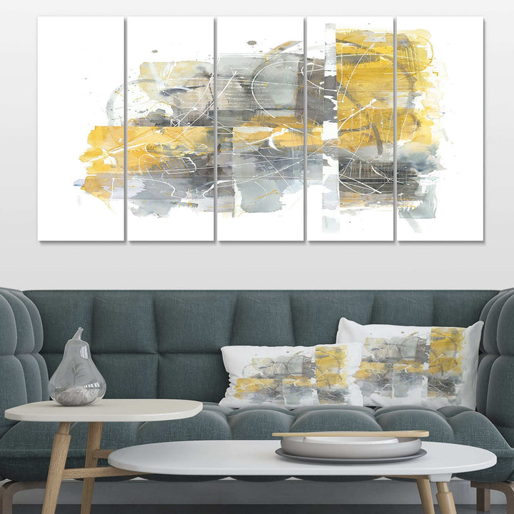 Moving In and Out of Traffic II Yellow Grey - Multi-Panels