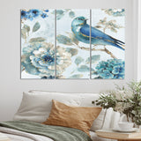 Indigold Watercolor Lovely bird II - 3-Piece Canvas Wall Art