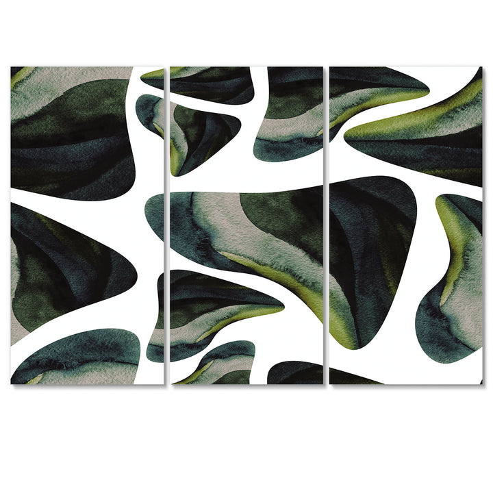 Abstract Dark Green Organic Elements III - Multi-Panels