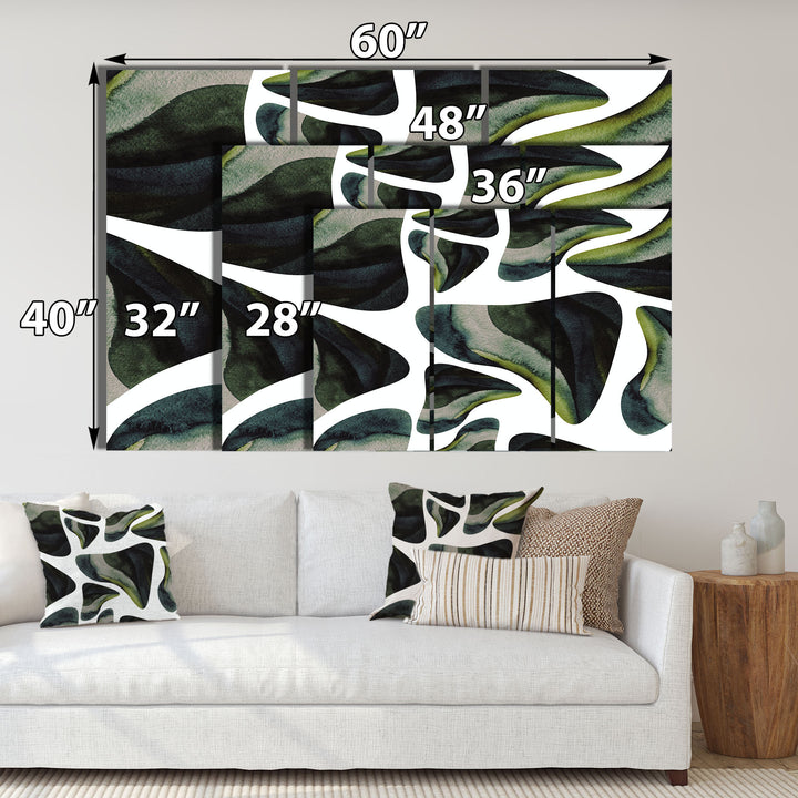 Abstract Dark Green Organic Elements III - Multi-Panels
