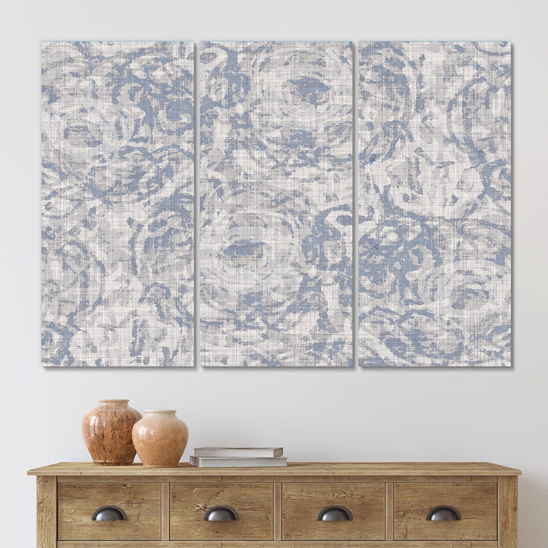 Vintage Blue Farmhouse Flower IV - Split Panel Canvas Art