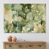 Green Luxury Abstract Fluid Art I - Multi-Panels
