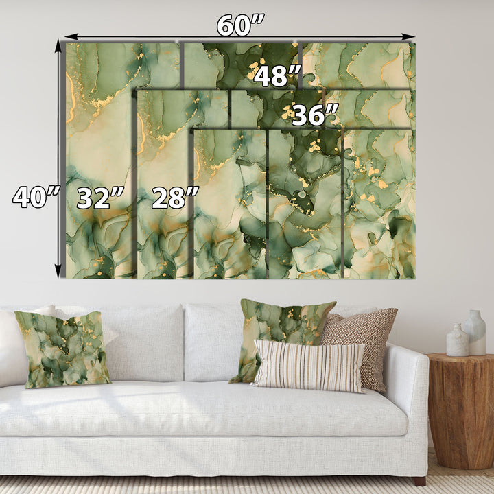 Green Luxury Abstract Fluid Art I - Multi-Panels