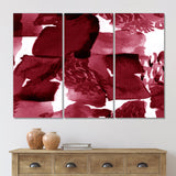 Abstract Burgundy Strokes On White - Multi-Panels