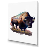 Double Exposure Of A Bull With Nevada Landscape - Buffalo Wall Art Prints