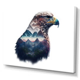 Double Exposure Of A Eagles With Mountain Landscape - Blue Eagle Wall Art