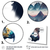 Double Exposure Of A Eagles With Mountain Landscape - Blue Eagle Wall Art