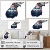 Double Exposure Of A Eagles With Mountain Landscape - Blue Eagle Wall Art