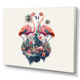 Double Exposure Of A Flamingos With Nature - Flamingo Living Room Wall Art