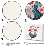 Double Exposure Of A Flamingos With Nature - Flamingo Living Room Wall Art