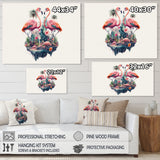 Double Exposure Of A Flamingos With Nature - Flamingo Living Room Wall Art