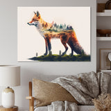 Double Exposure Of A Fox With Nature - Fox Bedroom Wall Art