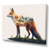 Double Exposure Of A Fox With Nature - Fox Bedroom Wall Art