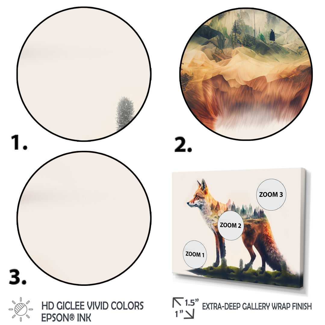 Double Exposure Of A Fox With Nature - Fox Bedroom Wall Art