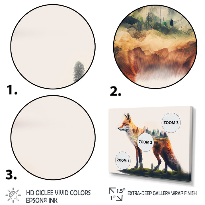 Double Exposure Of A Fox With Nature - Fox Bedroom Wall Art